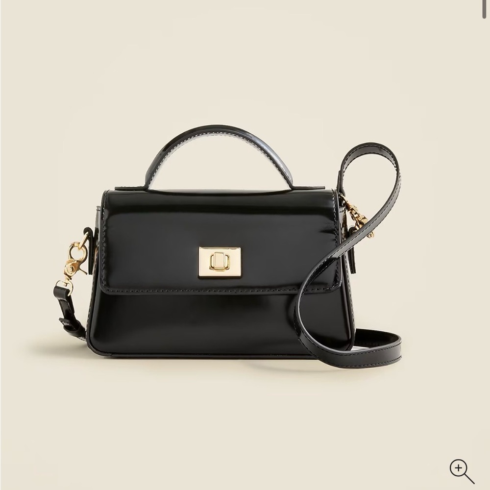 J. Crew Black Crossbody Bag with Gold Accents